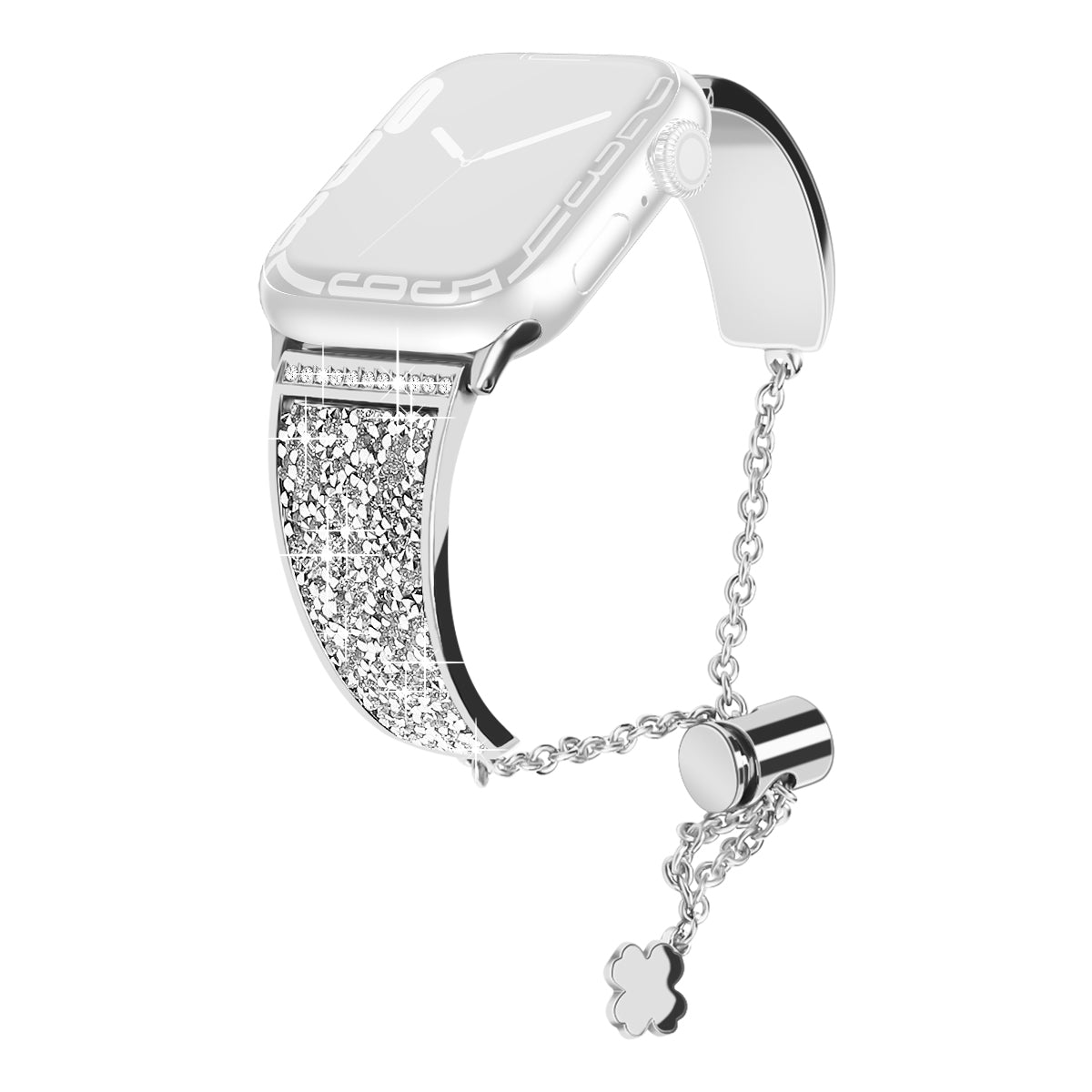 For Apple Watch Ultra 49mm Series 9 8 7 45mm Series 6 5 4 SE (2020) SE (2022) (2023) 44mm Series 3 2 1 42mm Rhinestone Decor Watch Band Metal Bracelet Strap For Apple Watch Ultra 49mm Series 9 8 7 45mm Series 6 5 4 SE (2020) SE (2022) (2023) 44mm Series 3 2 1 42mm Rhinestone Decor Watch Band Metal Bracelet Strap